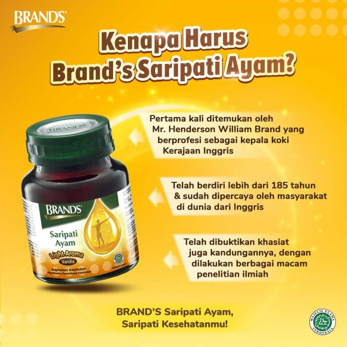 Brand's Saripati Ayam Light Aroma-Vanilla 42 Gr (botol) - 4