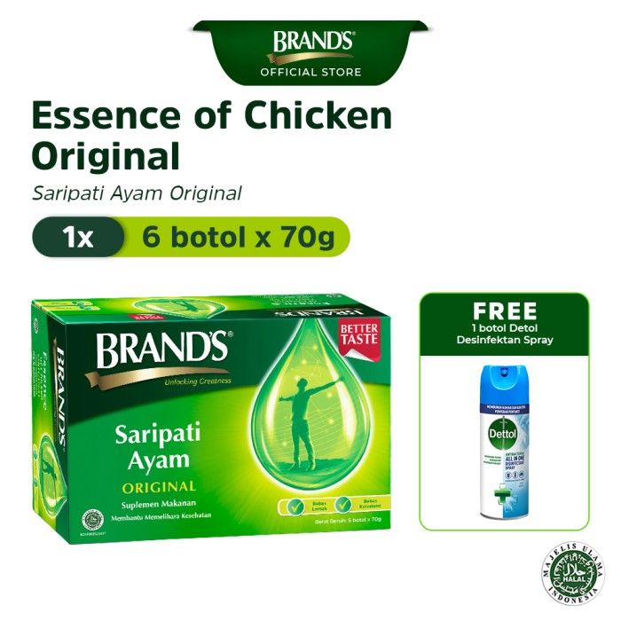 Brand's Saripati Ayam Original 70gr Free Dettol Disinfektant Spray - 1