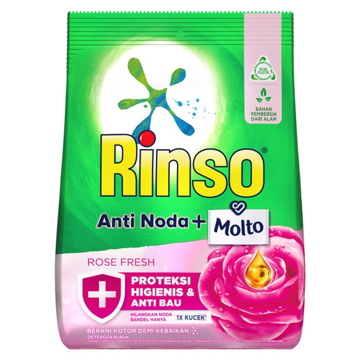 Rinso Molto Deterjen Bubuk Anti Noda Rose Fresh 1,8kg Twin Pack - 2