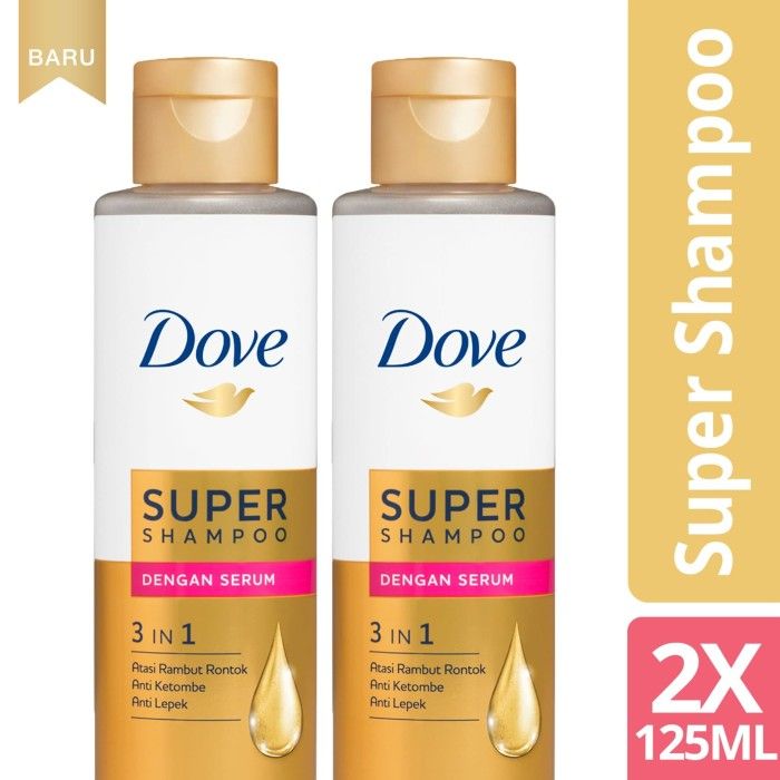 Dove 3 In 1 Super Shampoo Hair Serum 125Ml -Shampo Anti Ketombe&Rontok - 1