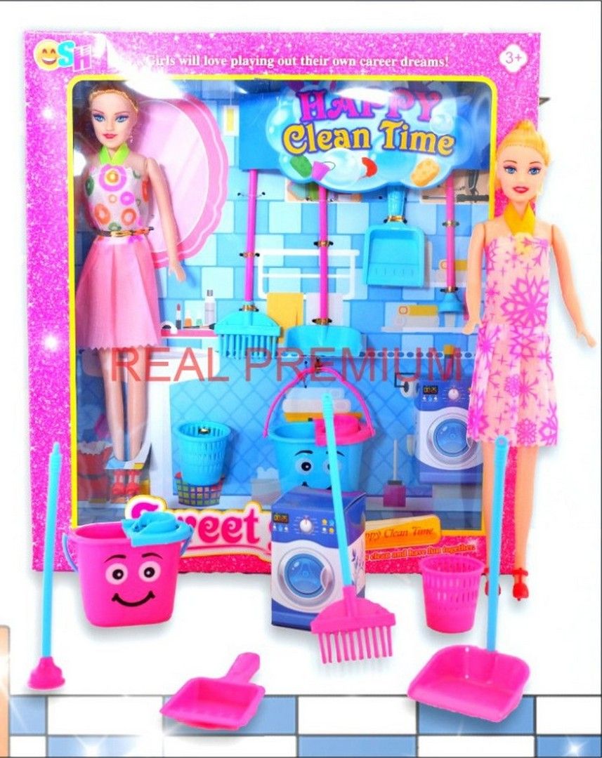 Mainan Boneka Plus Peralatan Kebersihan Rumah Sh 352 Happy Clean - 2