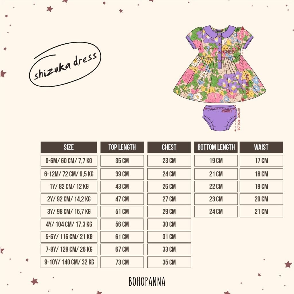 BOHOPANNA - SHIZUKA DRESS JASMINE 0-6M - Dress Anak - 2