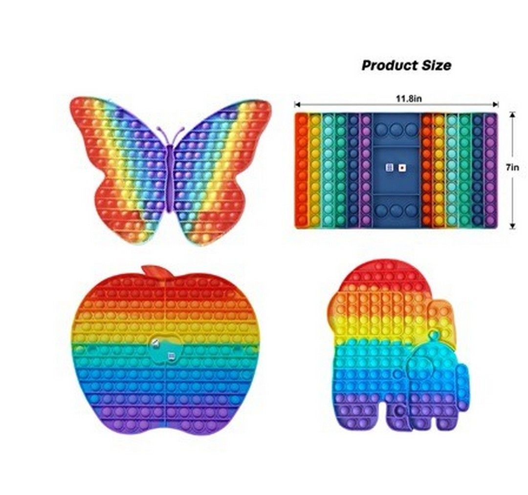 Pop It Fidget Toy Super Jumbo Rainbow Mainan Pop It Mainan Anak - 1