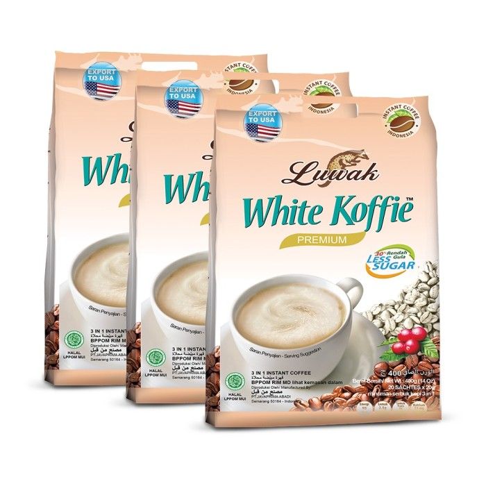 Kopi Luwak White Koffie Less Sugar Bag 20x20gr Triple Pack - 2
