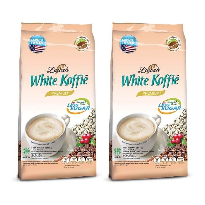 Kopi Luwak White Koffie Less Sugar Bag 10x20gr Twin Pack - 2
