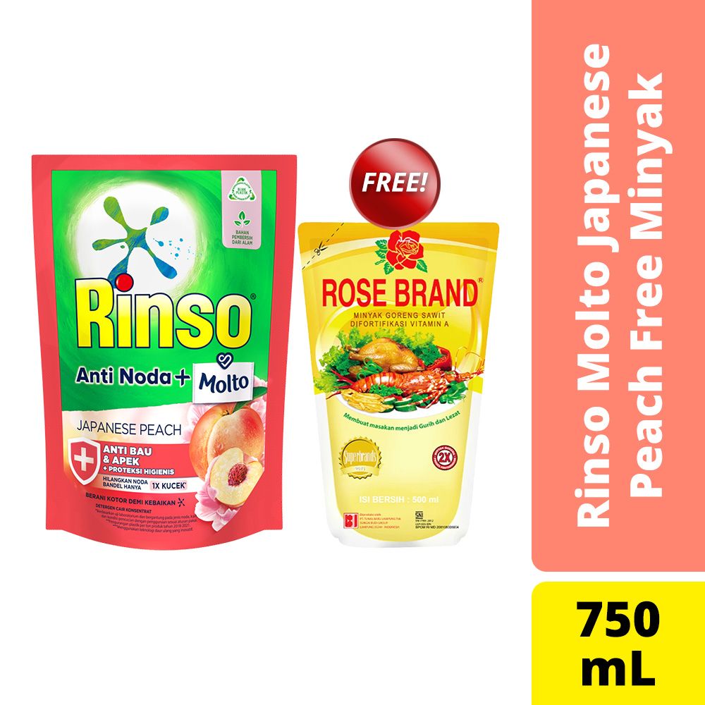 Rinso Molto Cair Japanese Peach 750ML Free Minyak - 2