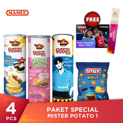 Mamee Paket Special Mister Potato 1 Gratis Tiket Cinepolis & Lip Cream - 1