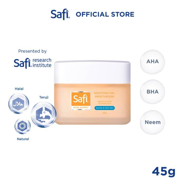 SAFI Acne Expert Soothing Gel Moisturizer Cream Jerawat 45gr - Wajah - 1