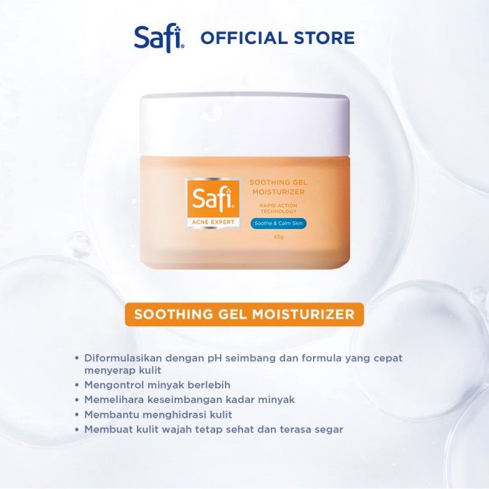SAFI Acne Expert Soothing Gel Moisturizer Cream Jerawat 45gr - Wajah - 3