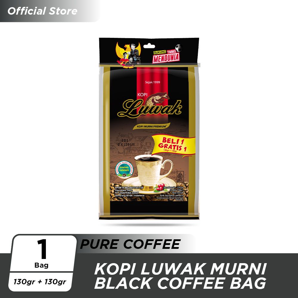 Kopi Luwak Murni Black Coffee Bag 130gr + 130gr - 1