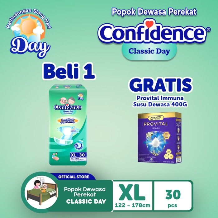 Confidence Classic Day XL30 BUY 1 FREE Provital Immuna Susu Dewasa - 2