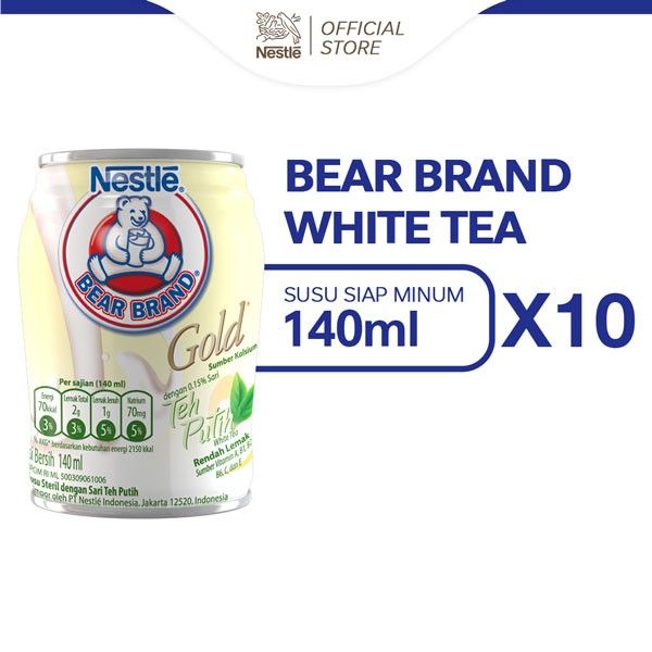 BEAR BRAND Milk White Tea 140ml 10pcs - 1