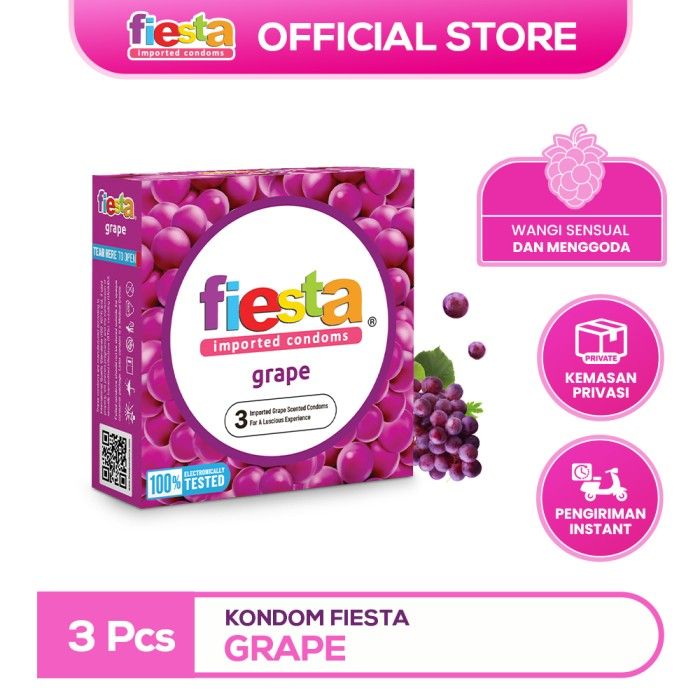 Kondom Fiesta Grape - 3 Pcs - 1