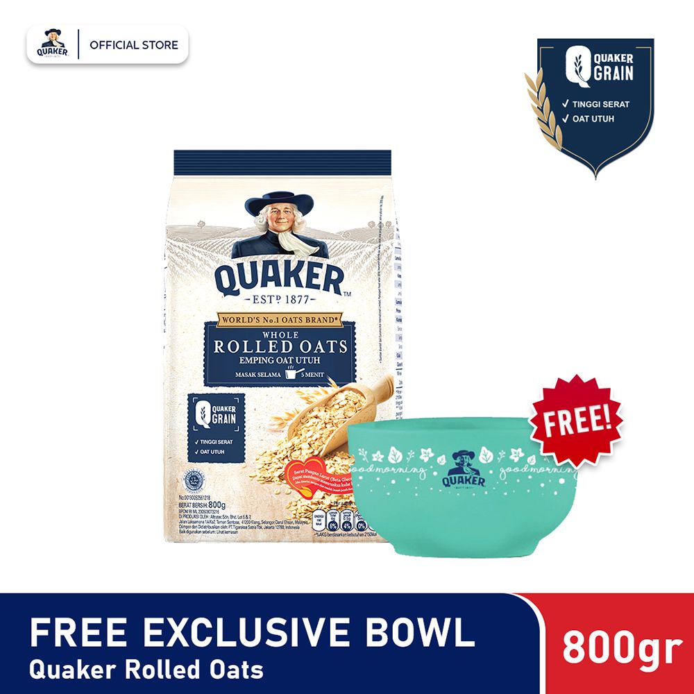 Quaker Rolled Oats 800G Free Exclusive Bowl - 1