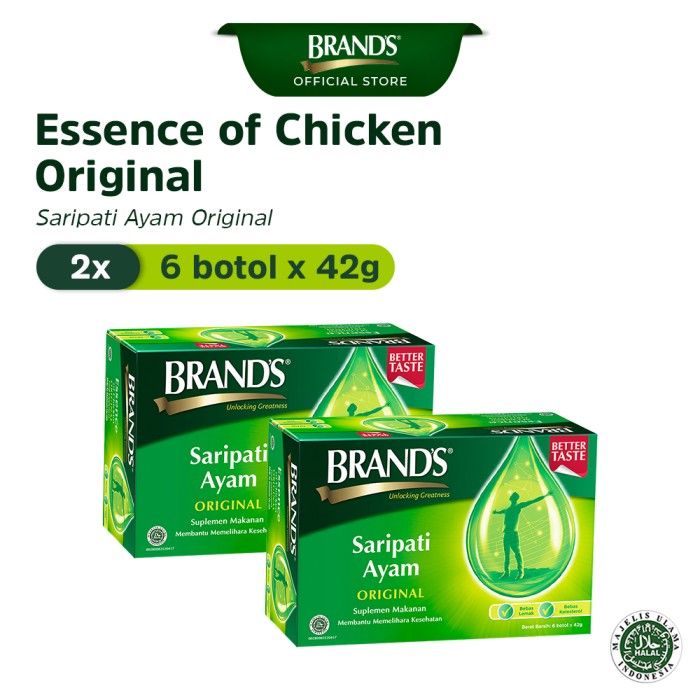 Twin Pack BRAND'S Saripati Ayam Original 42 Gr (isi 12 botol) - 1