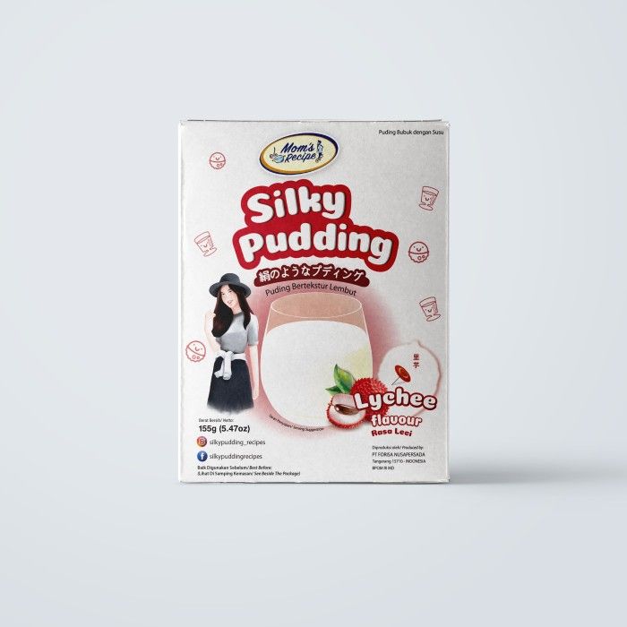 Mom's Recipe Silky Pudding Rasa Lychee 155 gr Twin Pack - Free Gelas - 3