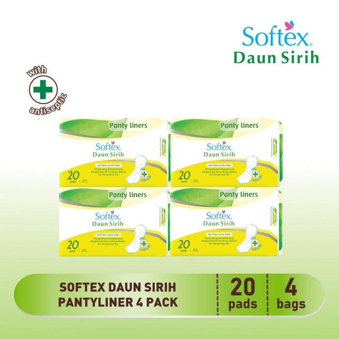 Softex Daun Sirih Pantyliner 20s - 4 Pack - 2