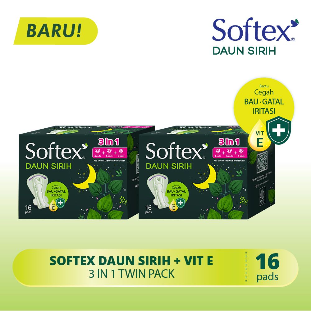 Softex Daun Sirih 3in1 - Twin Pack Pembalut Wanita - 1