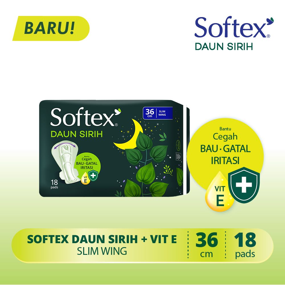 Softex Daun Sirih 36cm Jumbo Pack 18s - Pembalut Wanita - 1