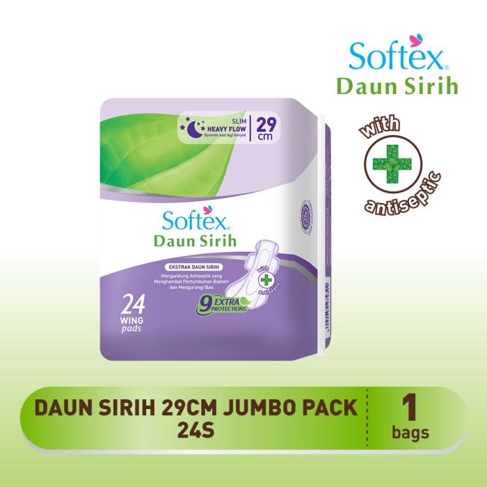 Softex Daun Sirih 29Cm Jumbo Pack 24s - Pembalut Wanita - 2