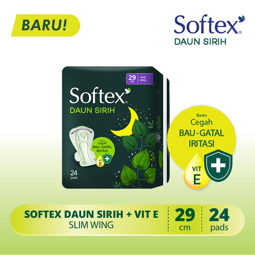 Softex Daun Sirih 29Cm Jumbo Pack 24s - Pembalut Wanita - 1