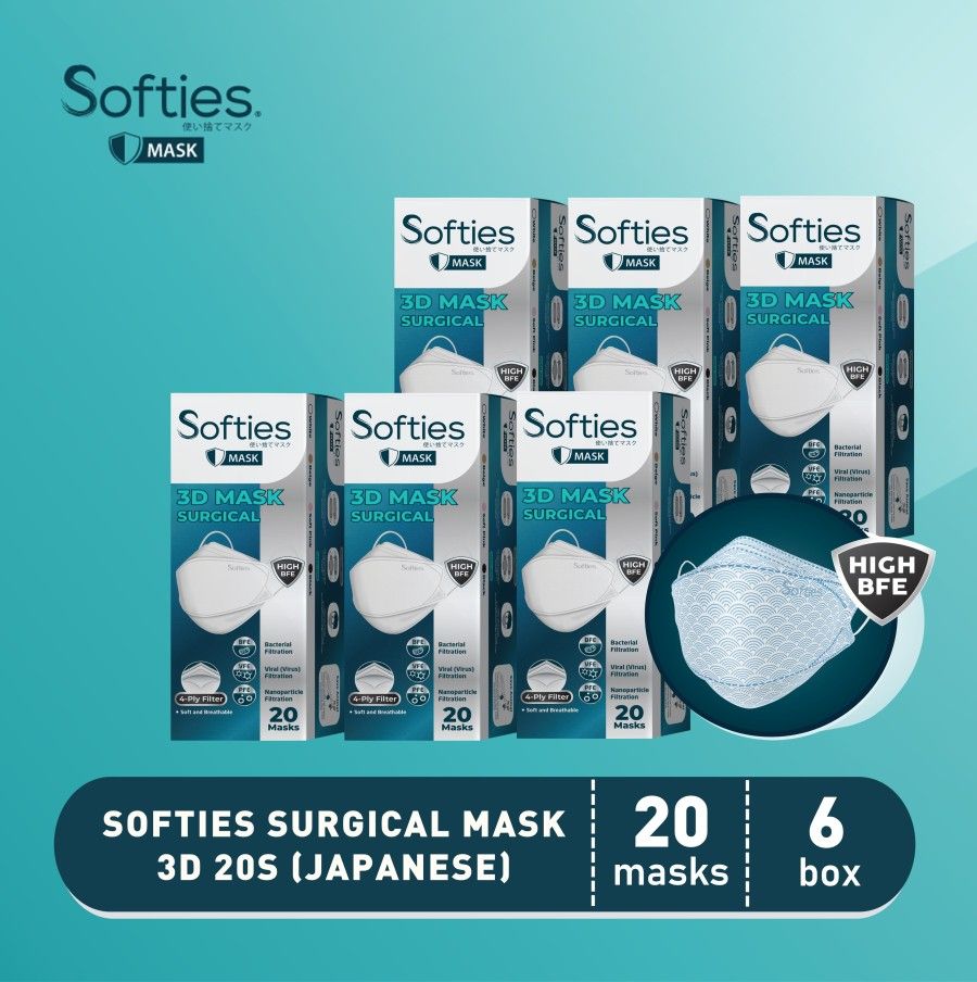 Softies Surgical Mask 3D 20s 6 Box - Japanese Print - 1
