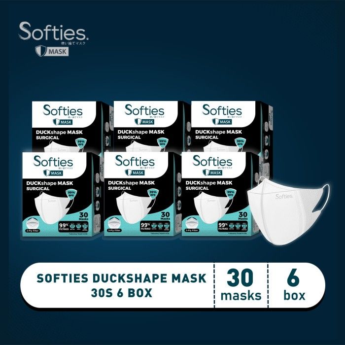 Softies Duckshape Mask Surgical 30s 6 Box - 1