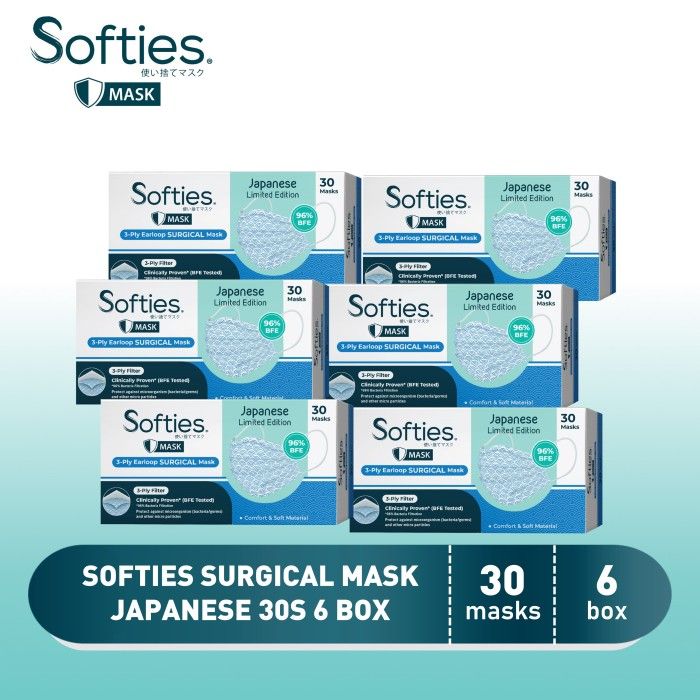 Softies Surgical Mask 30s 6 Box - Japanese Print - 2
