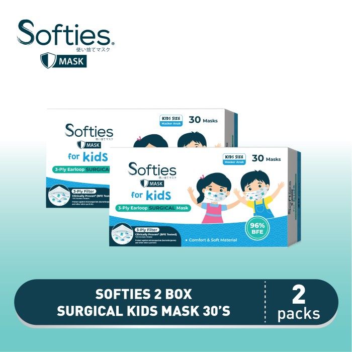 Softies Surgical Mask for Kids 30s Twinbox - 1