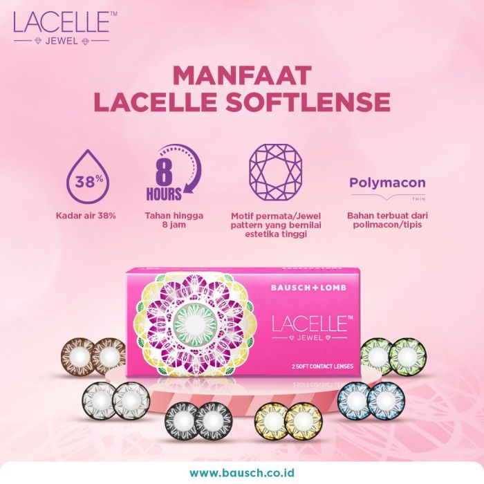 Lacelle Jewel Softlense Warna - Crystal Gray -1.00 - 4
