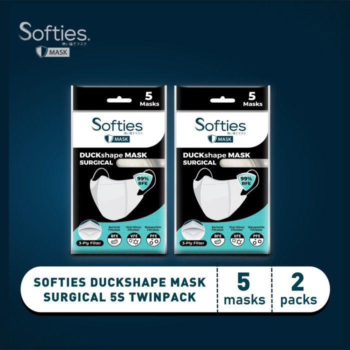 Softies Duckshape Mask Surgical 5s Twinpack - Polos - 1