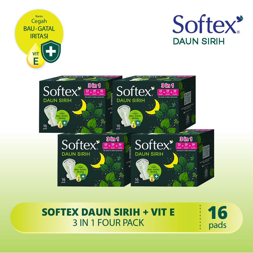 Softex Daun Sirih 3in1 - 4 Pack Pembalut Wanita - 1