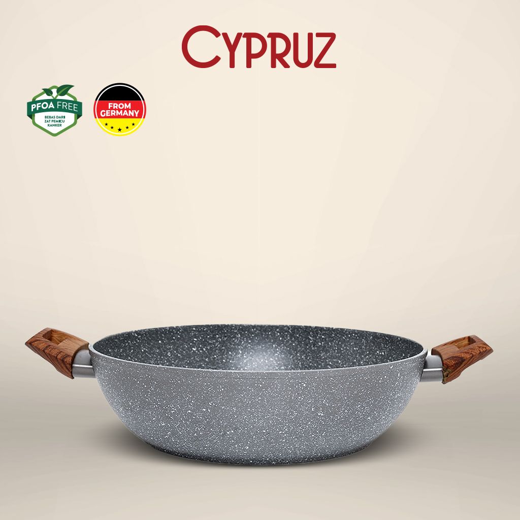 Cypruz Marble Series Gg.Coklat Kayu: Kuali TANPA TUTUP 30cm 6X1 - 1