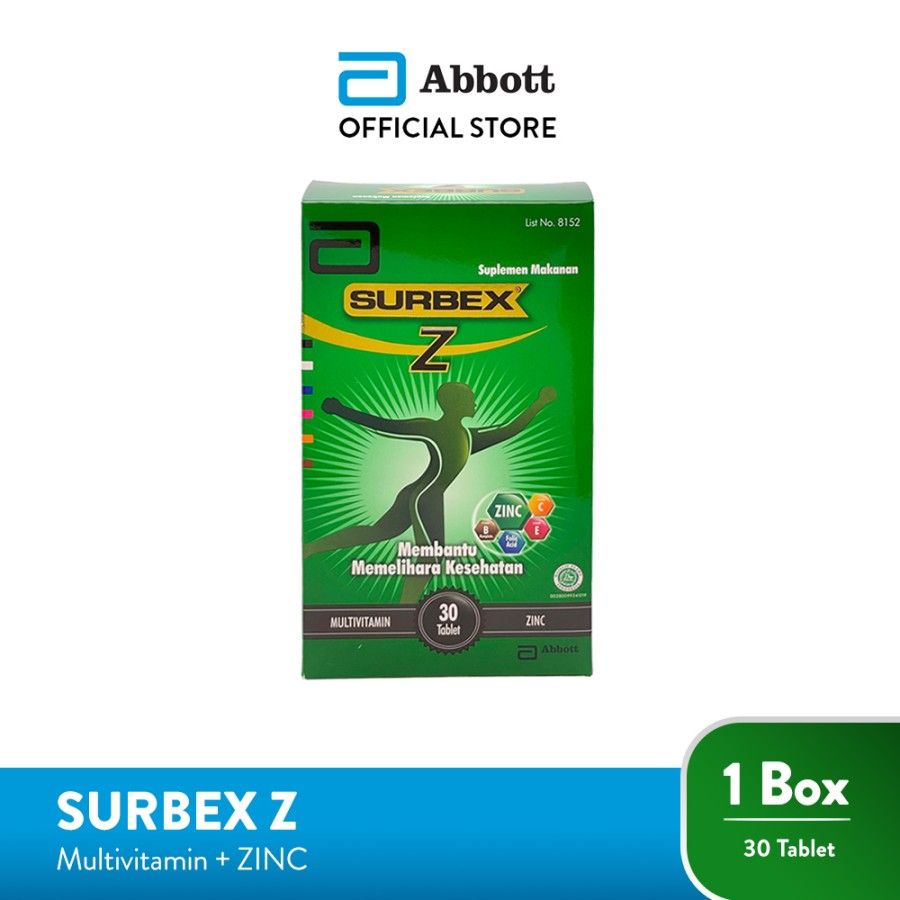 Abbott Surbex Z box 30 tablet - Multivitamin Lengkap & ZINC - 1