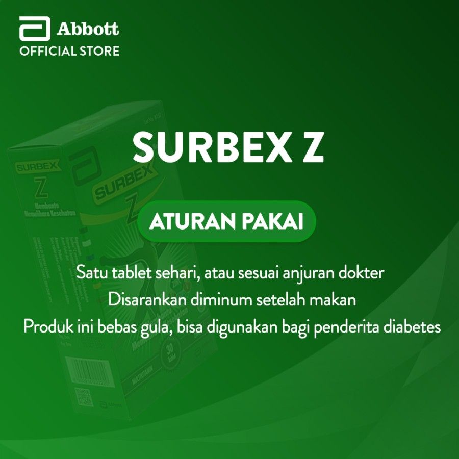 Abbott Surbex Z box 30 tablet - Multivitamin Lengkap & ZINC - 3