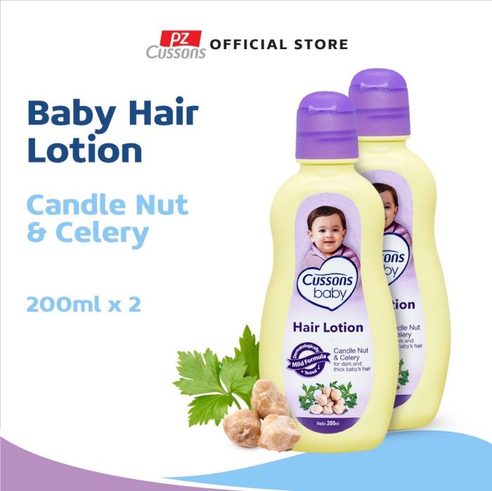 Cussons Baby Hair Lotion Candle Nut & Celery 200ml Twin Pack - 1