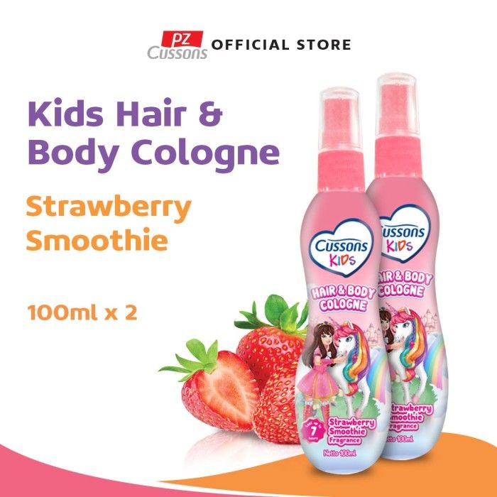 Cussons Kids Hair & Body Cologne Unicorn Strawberry Smoothie 100ml Twin Pack - 1
