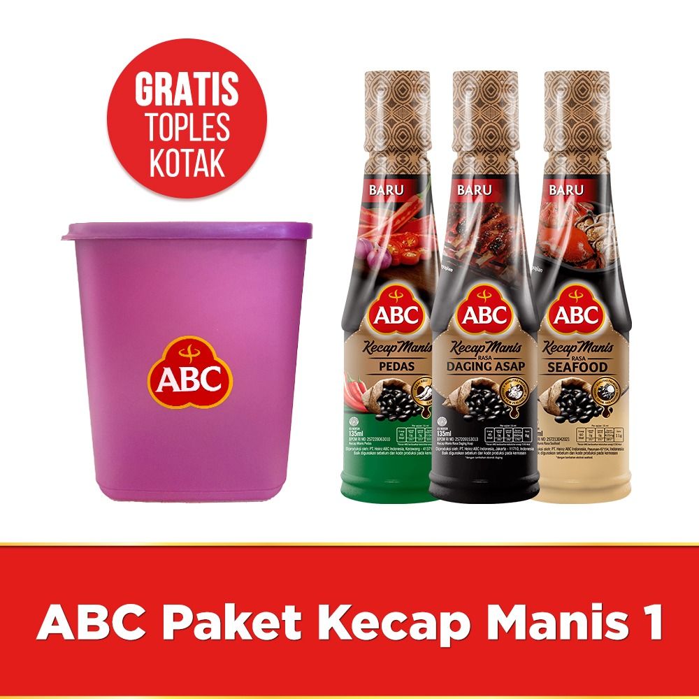 ABC Bundling Kecap Manis Daging Asap 135ml. Seafood 135ml. Manis Pedas 135ml - 1