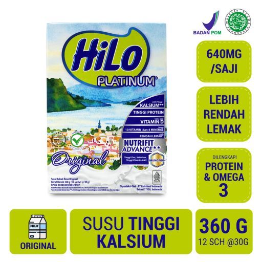 HiLo Platinum Original 360g (12 Sachet) - Susu Tinggi Kalsium Lebih Rendah Lemak | 2101700166 - 1