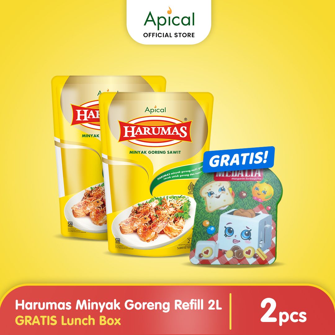 Harumas Minyak Goreng Refill 2L 2pcs GRATIS Lunch Box - 1