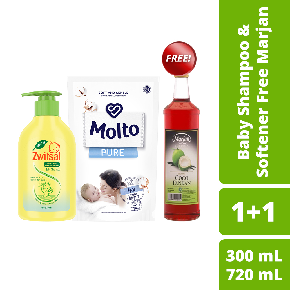 Zwitsal Shampoo & Molto Pure Softener Free Marjan - 2