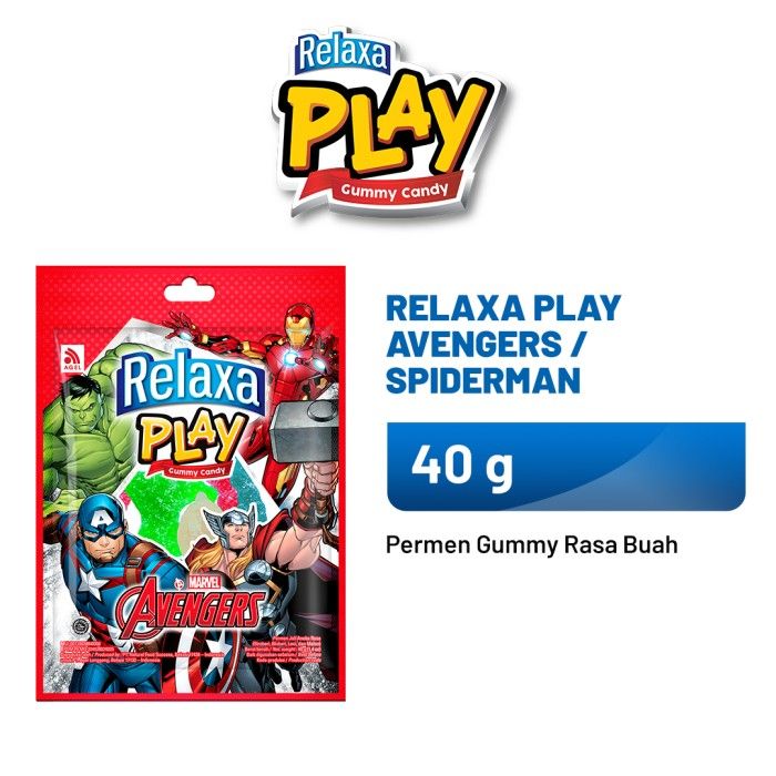 Jual Relaxa Play Avengers Spiderman Sachet 40 Gr Bahan Makanan