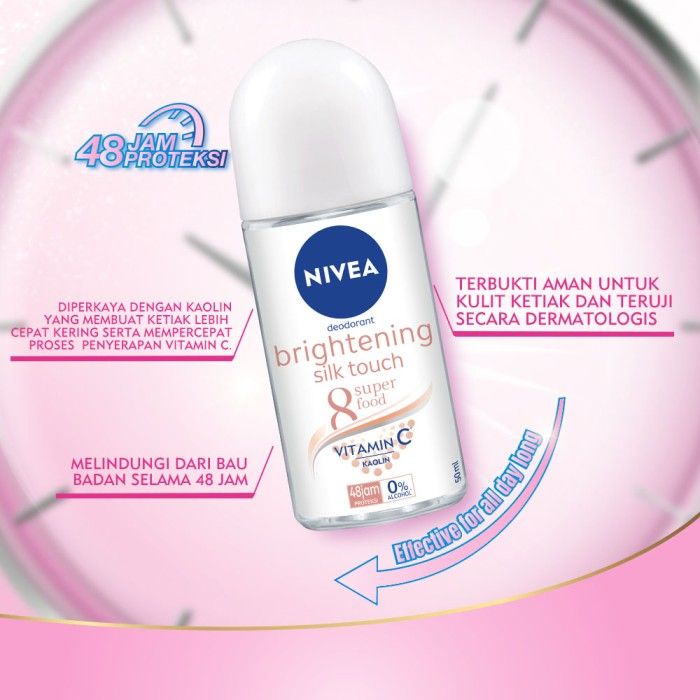 NIVEA Deodorant Brightening Silk Touch Roll On 25ml - Best Value - 4