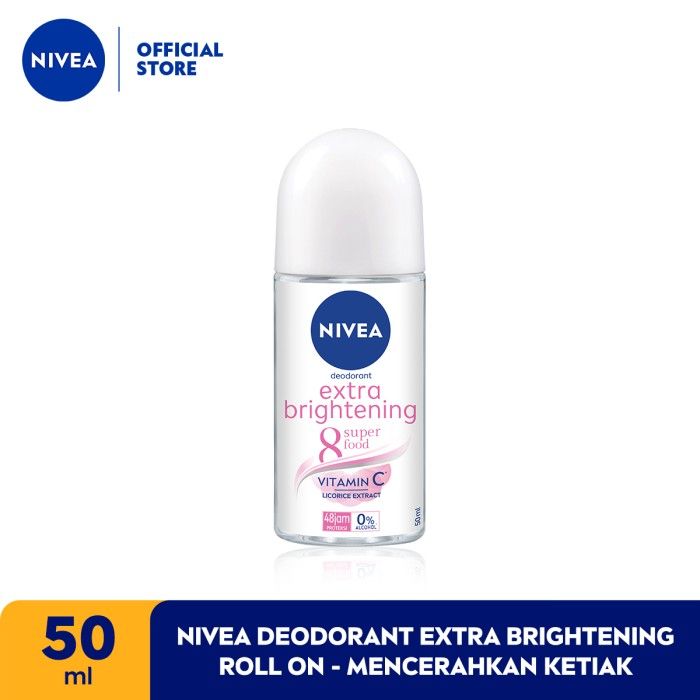 NIVEA Deodorant Extra Brightening Roll On 50ml - Mencerahkan Ketiak - 1