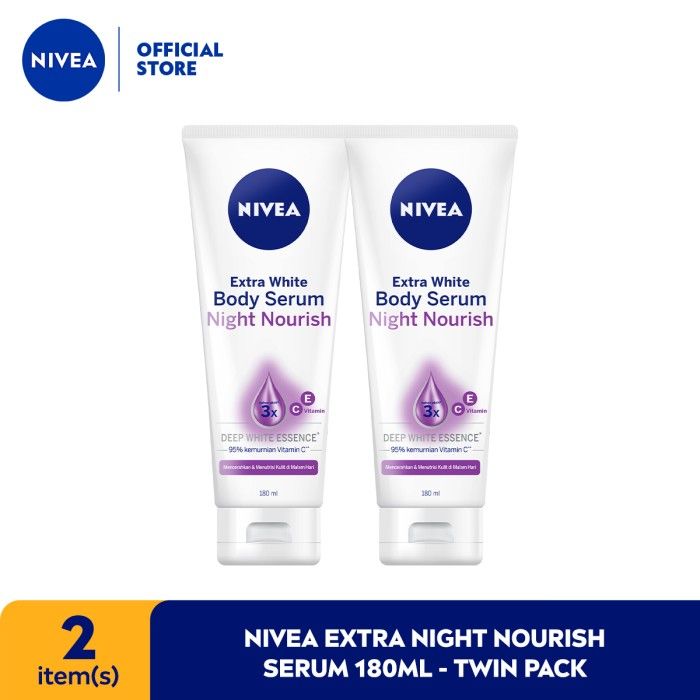 NIVEA Extra Night Nourish Serum 180ml - Twin Pack - 1