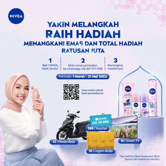 NIVEA Hijab Soft Shaveless Deodorant Roll On 50ml - Twin Pack - 2