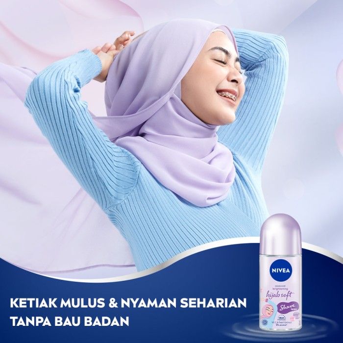 NIVEA Hijab Soft Shaveless Deodorant Roll On 50ml - Twin Pack - 3