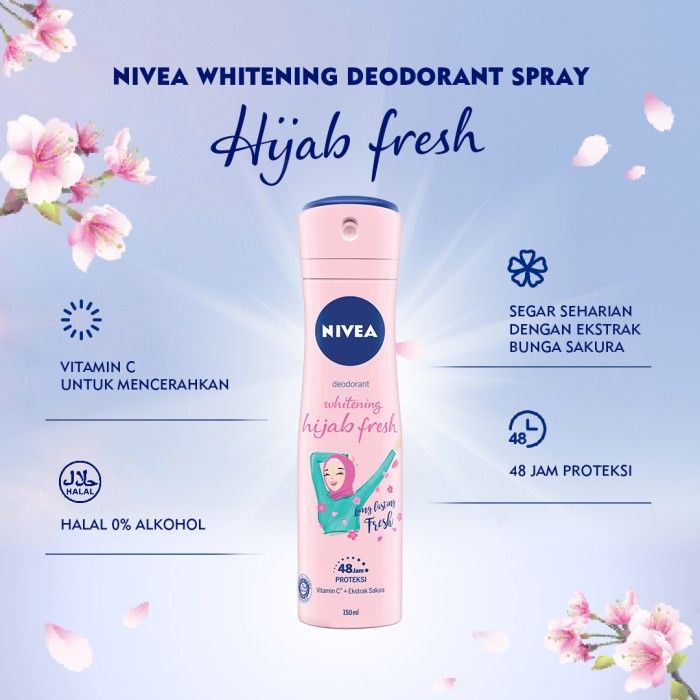 NIVEA Personal Care Deo Whitening Hijab Fresh Spray 150ml - Twin Pack - 4