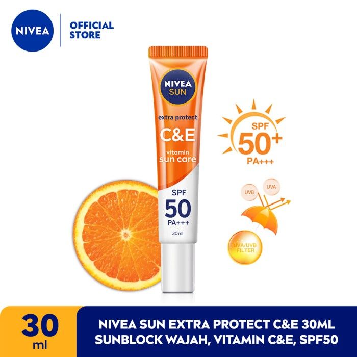 NIVEA Sun Extra Protect C&E 30ml - Sunblock Wajah, Vitamin C&E, SPF50 - 1