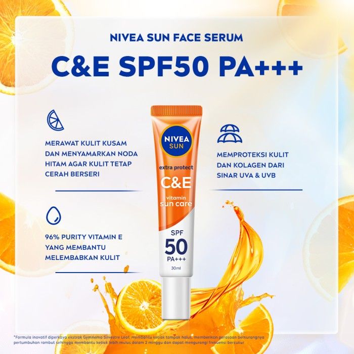 NIVEA Sun Extra Protect C&E 30ml - Sunblock Wajah, Vitamin C&E, SPF50 - 4
